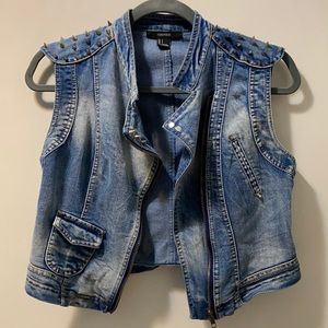 Gold Spiked Denim Jacket